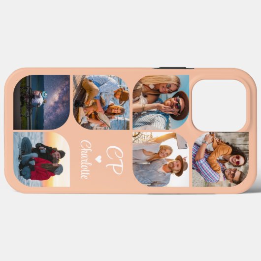 Monogram Name 6 Foto Modernes, trendy Simple Case (Rückseite (Horizontal))