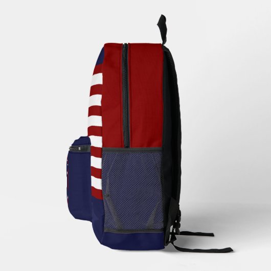 Monogram Name American Flag Map Custom Bedruckter Rucksack (Rechts)