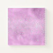 Monogram Name Angepasste Lila Kristalle Shiny Notizblock (Rückseite)