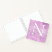 Monogram Name Angepasste Lila Kristalle Shiny Notizblock (Innenseite)
