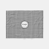 Monogram Name B&W Buffalo Karo Fleecedecke (Vorderseite (Horizontal))