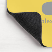 Monogram Name Beruflich Simple Yellow Grey Mousepad (Ecke)