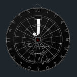 Monogram Name Black and White Family Game Night Dartscheibe<br><div class="desc">Das ist ein Monogramm und ein Familienname-Design. Es ist in cooler und zeitgenössischer Schwarz-Weiß, mit moderner, einfacher Typografie und Schrift. Ideal für unterhaltsame Familienspiele. Zum Personalisieren ändern Sie einfach den Buchstaben "J" und den Namen "Johnson" zu Ihrem Familiennamen und Initial. Wenn Sie sich weiter anpassen möchten, können Sie auch den...</div>