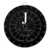 Monogram Name Black and White Family Game Night Dartscheibe (vorne)