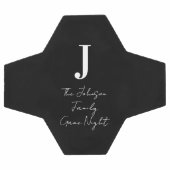 Monogram Name Black and White Family Game Night Fußball (Flach)