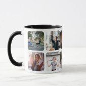 Monogram Name Black Foto Collage Tasse (Links)