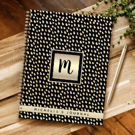 Monogram Name Black Gold-Folie Modernster Luxus Notizblock