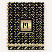 Monogram Name Black Gold-Folie Modernster Luxus Notizblock (Vorderseite)