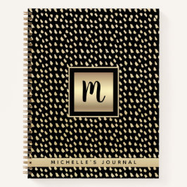 Monogram Name Black Gold-Folie Modernster Luxus Notizblock