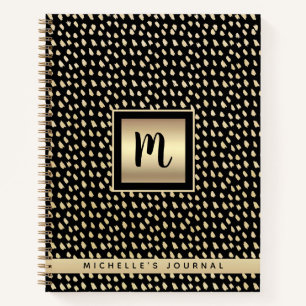 Monogram Name Black Gold-Folie Modernster Luxus Notizblock