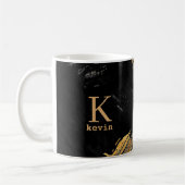 Monogram Name Black Gold Kaffeetasse (Links)