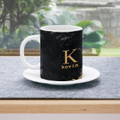 Monogram Name Black Gold Kaffeetasse