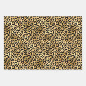 Monogram Name Black Gold Leopard Print Cheetah Geschenkpapier Set (Vorderseite 3)