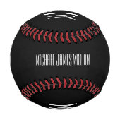 Monogram Name Black Modern Baseball (Rückseite)