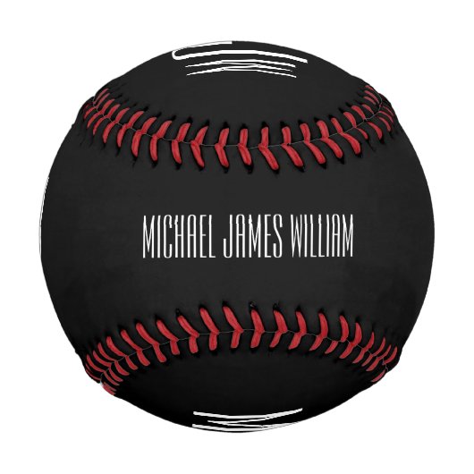 Monogram Name Black Modern Baseball (Vorderseite)