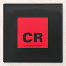 Monogram Name Black Red Create Custom Gift