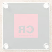 Monogram Name Black Red Create Custom Gift Glasuntersetzer (Rückseite)