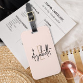 Monogram Name Blank Pink Minimalistisch Modern Gepäckanhänger