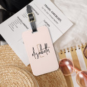 Monogram Name Blank Pink Minimalistisch Modern Gepäckanhänger