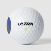 Monogram Name blau grau stylisch modern Golfball (Logo)