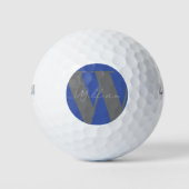 Monogram Name blau grau stylisch modern Golfball (Vorderseite)