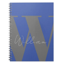 Monogram Name blau grau stylisch modern