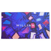 Monogram Name Blue Marine farbenfroh abstrakt fett Kissenbezug (Vorderseite-Rechts)