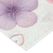 Monogram Name Blumenherzen romantische Aquarellfar Tischdecke (Schrägansicht)