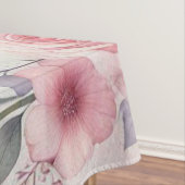 Monogram Name Blumenherzen romantische Aquarellfar Tischdecke (Beispiel)