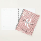 Monogram Name Blush Pink Diamond gegossen Trendy Planer (Anzeige)