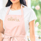 Monogram Name Blush Pink Gold Modernes Chic Elegan Schürze