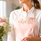 Monogram Name Blush Pink Gold Modernes Chic Elegan Schürze