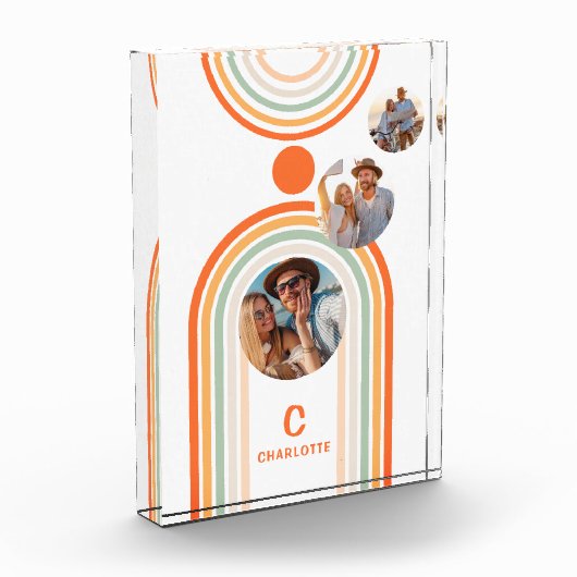 Monogram Name Boho Arch Multi Foto Trendy Girly (Links)