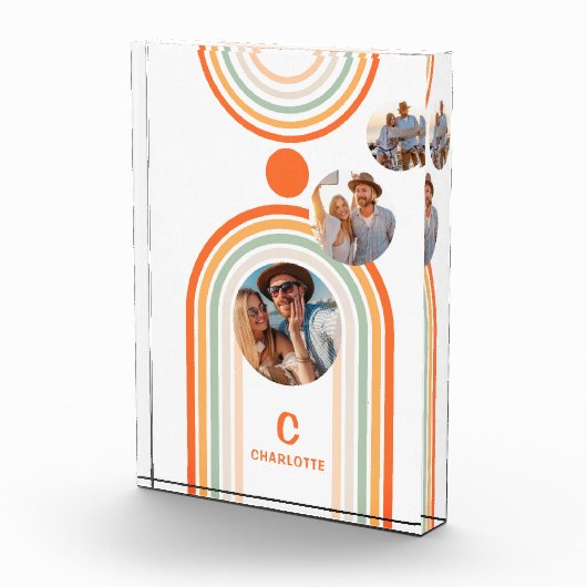 Monogram Name Boho Arch Multi Foto Trendy Girly (Rechts)