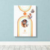 Monogram Name Boho Arch Multi Foto Trendy Girly Leinwanddruck (Insitu (Holzboden))