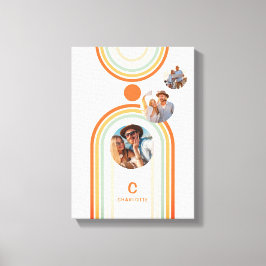 Monogram Name Boho Arch Multi Foto Trendy Girly Leinwanddruck