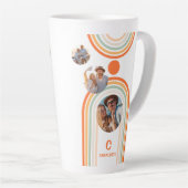 Monogram Name Boho Arch Multi Foto Trendy Girly Milchtasse (Rechte Ecke)