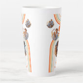 Monogram Name Boho Arch Multi Foto Trendy Girly Milchtasse (Vorderseite)