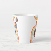 Monogram Name Boho Arch Multi Foto Trendy Girly Milchtasse (Vorderseite)