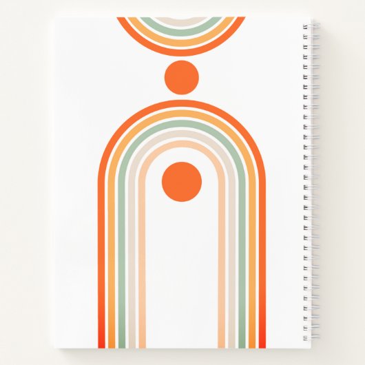 Monogram Name Boho Arch Multi Foto Trendy Girly Notizblock (Rückseite)