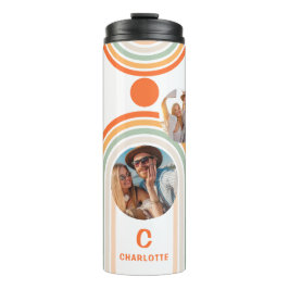 Monogram Name Boho Arch Multi Foto Trendy Girly Thermosbecher