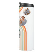 Monogram Name Boho Arch Multi Foto Trendy Girly Thermosbecher (Nach rechts gedreht)