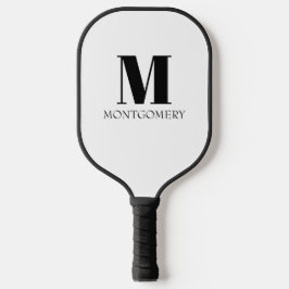 Monogram Name Bold Black Pickleball Schläger