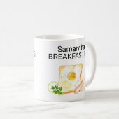 Monogram Name Breakfast Toast Egg Bacon Kaffeetasse (VorderseiteRechts)