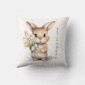 Monogram Name Bunny Kinderzimmer Baby Gift Kissen (Rückseite)