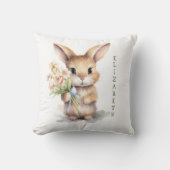 Monogram Name Bunny Kinderzimmer Baby Gift Kissen (Vorderseite)