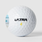 Monogram Name California Beach Coastal Ocean Foto Golfball (Logo)