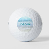 Monogram Name California Beach Coastal Ocean Foto Golfball (Vorderseite)
