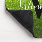 Monogram Name Chartreuse Ombre Glitzer Glitzern Mousepad (Ecke)