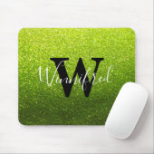 Monogram Name Chartreuse Ombre Glitzer Glitzern Mousepad (Mit Mouse)